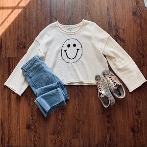 Madewell Brownstone Smiley Face Pullover